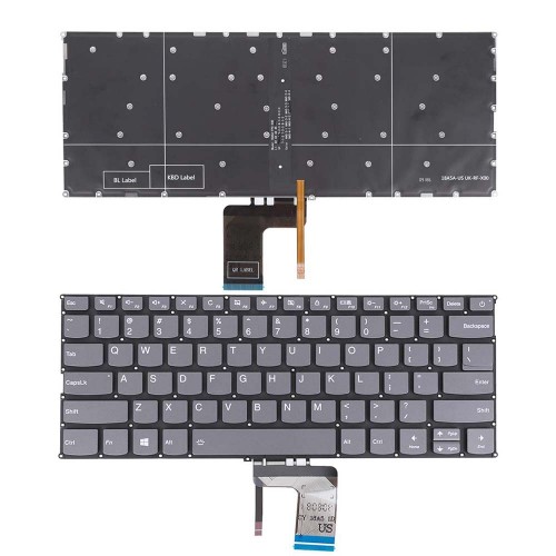 Клавіатура для Lenovo IdeaPad 320-13 320S-13IKB, US, (сіра, з підсвіткою, Original)