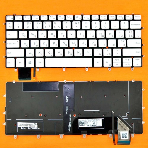 Клавіатура для Dell XPS 13 9370 RU/UA (біла, з підсвіткою, Original)