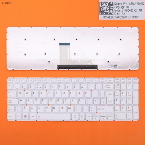 Клавіатура для Toshiba Satellite L50-B S50-B L50D-B L50T-B L50DT-B L55(D)-B S55-B S55T-B S55D-B UK (біла, 342x113mm, версия 2, вертикальний Enter)