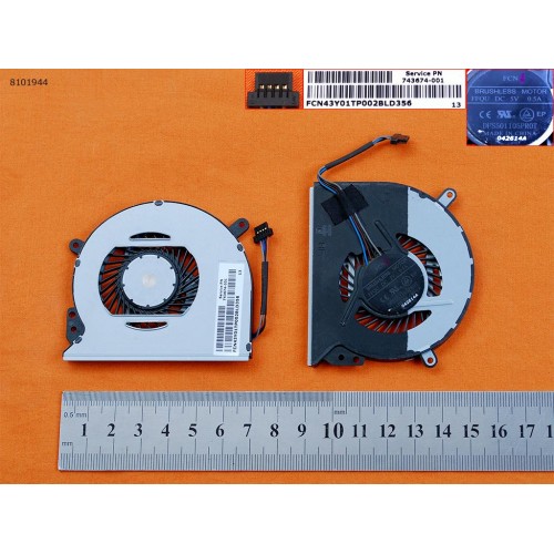 Вентилятор кулер для ноутбука HP Chromebook 14-Q Series (743674-001, FFQU DFS501105PR0T, FCN43Y01TP003AD292, Original)