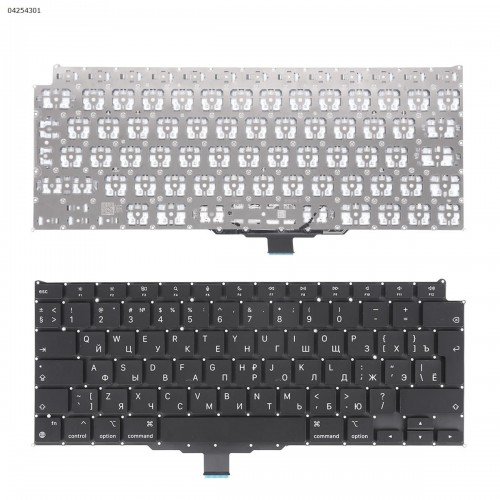Клавиатура для ноутбука MacBook Air 13" A2337 M1 2020 года, RU, Black, (вертикальный Enter)