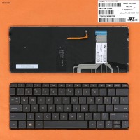 Клавиатура для HP Spectre 13-v 13-v001xx 13-v011dx 13-v021nr series, US (Brown, с подсветкой)