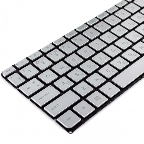 Клавиатура для ноутбука HP Spectre 13-v 13-v001xx 13-v011dx 13-v021nr series, RU/UA, (Silver, с подсветкой)