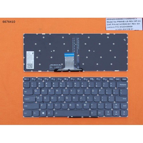 Клавіатура для Lenovo Ideapad 310S-14 310S-14Isk 510S-14Ikb 710S-14 US (чорна, з підсвіткою, Original)