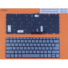 Клавіатура для Lenovo IdeaPad 320-14ISK 320S-14IKB 320S-14IKBR S130-14IGM Type 81J2, US, (сіра, з підсвіткою, Original)