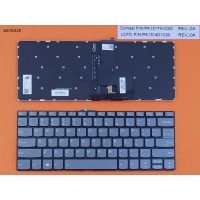 Клавиатура для Lenovo IdeaPad 320-14ISK 320S-14IKB 320S-14IKBR, US, (серая, с подсветкой, Original)