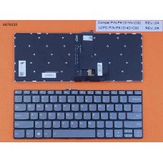 Клавиатура для Lenovo IdeaPad 320-14ISK 320S-14IKB 320S-14IKBR, US, (серая, с подсветкой, Original)