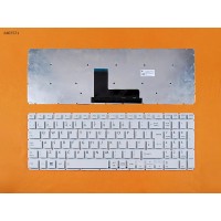 Клавиатура для Toshiba Satellite L50-B S50-B L50D-B L50T-B L50DT-B L55(D)-B S55-B S55T-B S55D-B, UK, (белая, 342x112mm, версия 2, вертикальный Enter, Original)