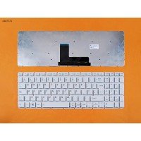 Клавиатура для Toshiba Satellite L50-B S50-B L50D-B L50T-B L50DT-B L55(D)-B S55-B S55T-B S55D-B, UK, (белая, 342x112mm, версия 2, вертикальный Enter, Original)