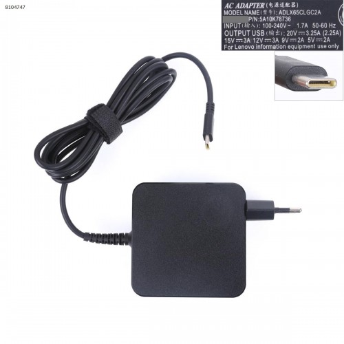 Блок живлення Type-C 65W 20V 3.25A/15V 3A /12V 3A/9V 2A/5V 2A, (для Lenovo)