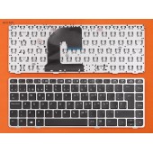 Клавиатура для HP EliteBook 8460P, SP, (чёрная с серой рамкой, без поинтстика, Аналог)