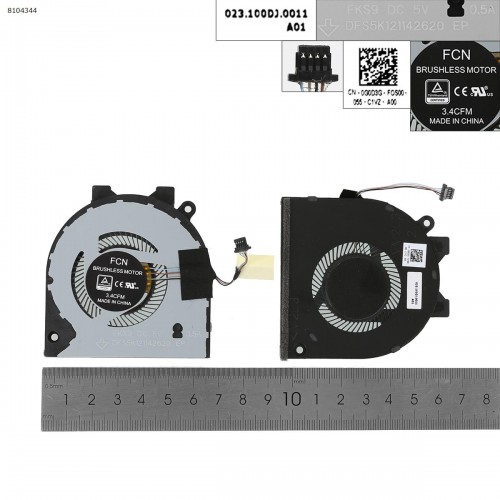 Вентилятор для ноутбука Dell Inspiron 5580 5581 5584 5585 5588 5480 5481 5482 5488 P93G, (0G0D3G, 023.100DJ.0011, FKS9 DFS5K121142620, версия 1, Original)