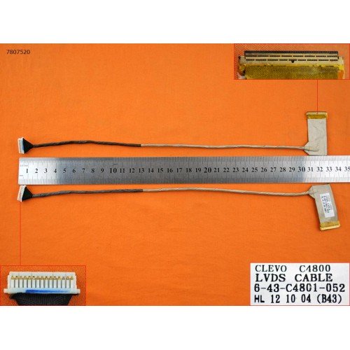 Шлейф матрицы для ноутбука Clevo C4800 HCL L74, Itautec A7520 W7535 W7730 W7425, (Original)