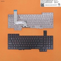 Клавиатура для Asus G751J G751JL G751JM G751JT G751JY, US, (черная, красный шрифт)