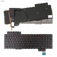 Клавиатура для Asus Rog G752 G752VL G752VM G752VS G752VY G701VI series, US, (черная, с подсветкой, красный шрифт)