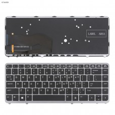Клавиатура для HP EliteBook 740 745 750 755 840 850 G1 G2, US, (Black/Gray, Backlit, Аналог)