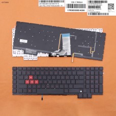 Клавіатура для HP Omen 17-AN 17T-AN series, US, (чорна, з підсвіткою, червоний шрифт, Original)