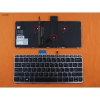 Клавиатура для HP Elitebook Folio 1020 G1 G2, US, (Black/Gray, с подсветкой, Original)