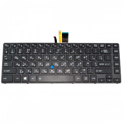 Клавиатура для ноутбука Toshiba Tecra A40-C, A40-C1430 A40-C1440 A40-C-18R, RU/UA, (черная, с подсветкой, с поинтстиком, Original)
