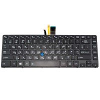 Клавиатура для Toshiba Tecra A40-C, A40-C1430 A40-C1440 A40-C-18R, RU/UA, (черная, с подсветкой, с поинтстиком, Original)