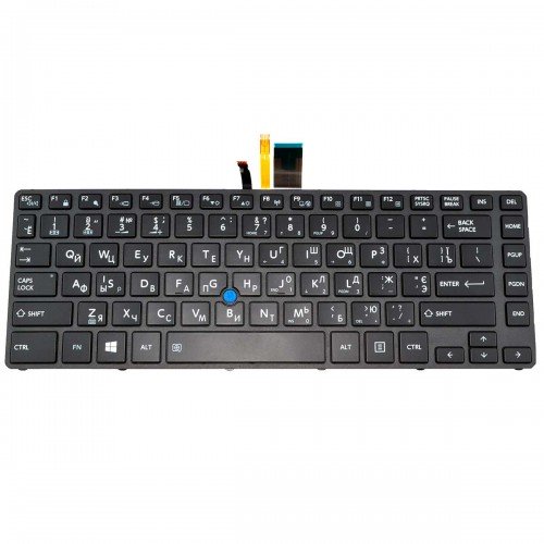 Клавиатура для ноутбука Toshiba Tecra A40-C, A40-C1430 A40-C1440 A40-C-18R, RU/UA, (черная, с подсветкой, с поинтстиком, Original)