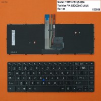 Клавіатура для Toshiba Tecra R40-C series, US, (чорна, з підсвіткою, з поінтстиком, Original)