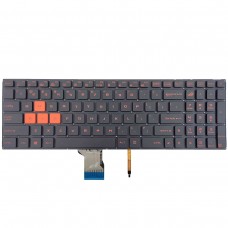 Клавиатура для Asus GL502VM GL502VS GL502VT GL502VY GL702VS GL702V, US, (черная, красная подсветка, красный шрифт)
