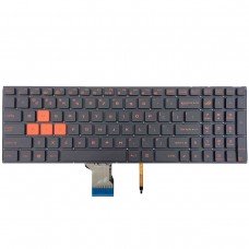 Клавиатура для Asus GL502VM GL502VS GL502VT GL502VY GL702VS GL702V, US, (черная, красная подсветка, красный шрифт)