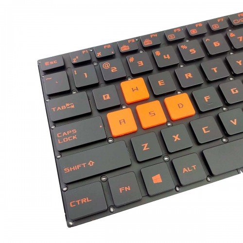 Клавіатура для Asus GL502VM GL502VS GL502VT GL502VY GL702VS GL702V, US, (чорна, червона підсвітка, червоний шрифт)