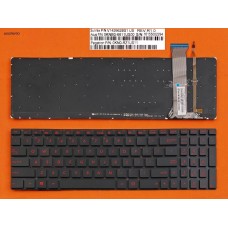 Клавиатура для Asus G552V G552VW G552VX FZ50JX GL752VW, US, (черная, с подсветкой, красный шрифт)