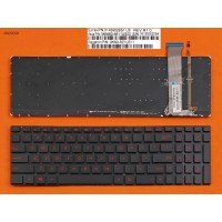 Клавіатура для Asus G552V G552VW G552VX FZ50JX GL752VW, US, (чорна, з підсвіткою, червоний шрифт)