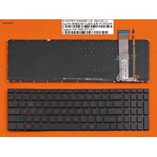 Клавиатура для Asus G552V G552VW G552VX FZ50JX GL752VW, US, (черная, с подсветкой, красный шрифт)