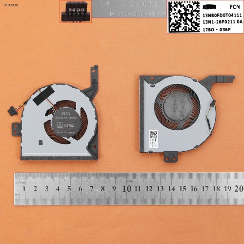 Вентилятор для Asus A542 F542 R542 X542 series, (DFS501105PR0T FJJK, 13NB0FD0T04111, Original)