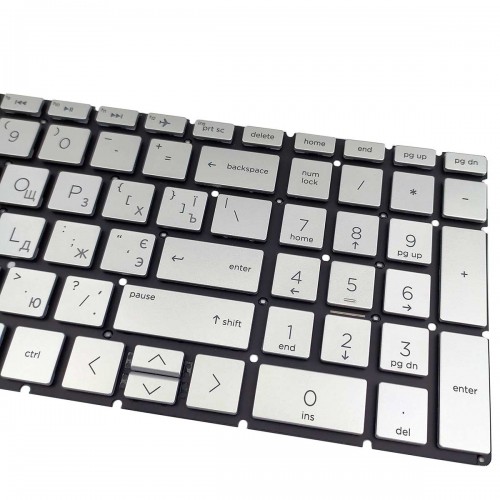 Клавиатура для ноутбука HP Pavilion 15-DA 15-DB 15-DX 15-DR 15-DW 15-CX 15-CS, 250 255 G7, RU/UA, (Silver, с подсветкой, Original)