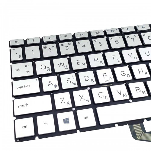 Клавиатура для ноутбука HP Pavilion 15-DA 15-DB 15-DX 15-DR 15-DW 15-CX 15-CS, 250 255 G7, RU/UA, (Silver, с подсветкой, Original)