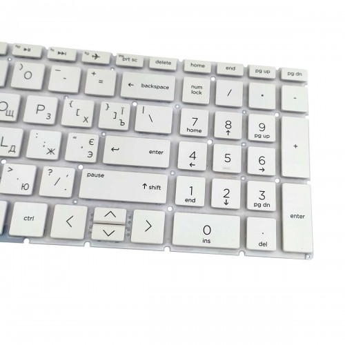 Клавиатура для ноутбука HP Pavilion 15-DA 15-DB 15-DX 15-DR 15-DW 15-CX 15-CS, 250 255 G7, RU, (бело-серая, с подсветкой, Original)