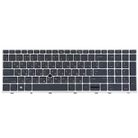 Клавиатура для HP Elitebook 850 G5 G6 755 G5, ZBook 15u G5 G6, US/RU/UA, (черная, серая рамка, подсветка, трекпоинт) Клавиатура для HP Elitebook 850 G5 G6 755 G5, ZBook 15u G5 G6, US/RU/UA, (черная, серая рамка, подсветка, трекпоинт)