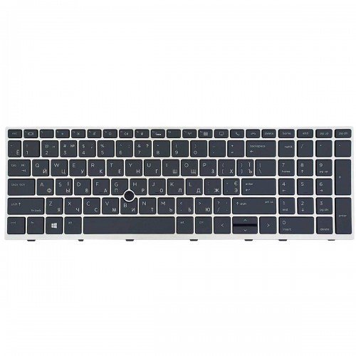 Клавіатура для ноутбука HP Elitebook 850 G5 G6 755 G5, ZBook 15u G5 G6, US/RU/UA, (чорна, сіра рамка, підсвічування, трекпоінт)