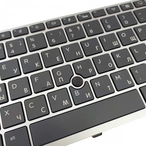 Клавіатура для ноутбука HP Elitebook 850 G5 G6 755 G5, ZBook 15u G5 G6, US/RU/UA, (чорна, сіра рамка, підсвічування, трекпоінт)