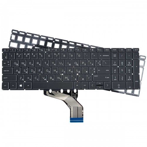Клавіатура для ноутбука HP Pavilion 15-DA 15-DB 15-DX 15-DR 15-DW 15-CX 15-CS, 250 255 G7, RU/UA, (L13318-001, чорна, з підсвіткою, Original)