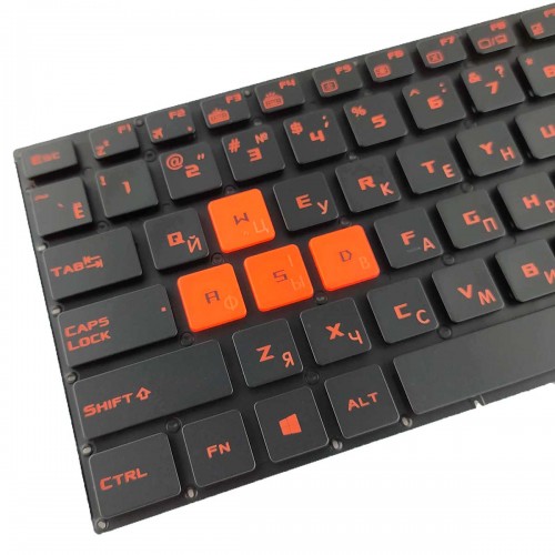 Клавиатура для ноутбука Asus GL502VM GL502VS GL502VT GL502VY GL702VS GL702V, UA, (черная, красная подсветка, красный шрифт)