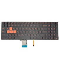 Клавиатура для Asus GL502VM GL502VS GL502VT GL502VY GL702VS GL702V, UA, (черная, красная подсветка, красный шрифт)