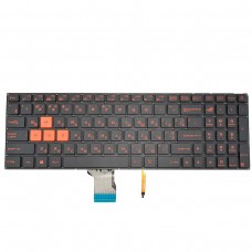 Клавиатура для Asus GL502VM GL502VS GL502VT GL502VY GL702VS GL702V, UA, (черная, красная подсветка, красный шрифт)