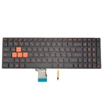 Клавиатура для Asus GL502VM GL502VS GL502VT GL502VY GL702VS GL702V, UA, (черная, красная подсветка, красный шрифт)
