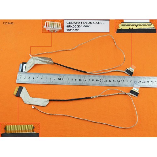 Шлейф матриці для Dell Inspiron 3441 3442 3443 3445 3446 3447 3448 3449, (450.00G01.0001, 0872W7, non touch, eDP 30Pin)