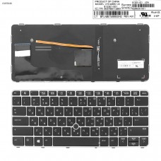 Клавіатура для HP EliteBook 725 820 828 G3, 820 G4, RU, (Black/Gray, Backlight, Trackpoint, Original)