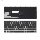 Клавиатура для HP EliteBook 735 830 836 G5 G6, US, (Black, Gray frame, Pointstick, Original)