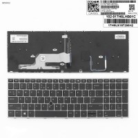 Клавіатура для HP ZBook 15 G5 17 G5, US, (з підсвіткою, з поінтстиком, чорна, сіра рамка, Original)