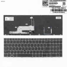Клавиатура для HP ZBook 15 G5 17 G5, US, (с подсветкой, с поинтстиком, черная, серая рамка, Original)