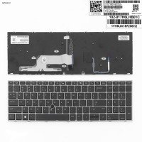 Клавиатура для HP ZBook 15 G5 17 G5, US, (с подсветкой, с поинтстиком, черная, серая рамка, Original)